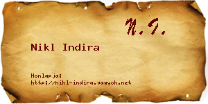 Nikl Indira névjegykártya